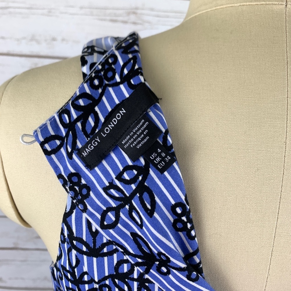 Maggy London Blue & Black Dress with Pockets - Picture 4 of 8